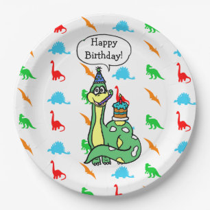 Platos de cumpleaños con tema de dinosaurios