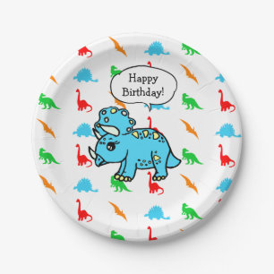 Platos de Cumpleaños con Tema de Dinosaurios