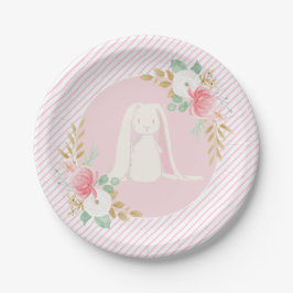 platos de cumpleaños de algún conejito florales y 