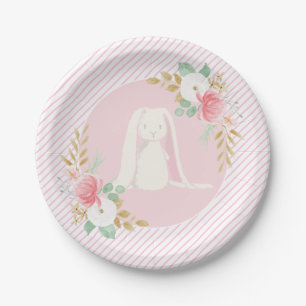 platos de cumpleaños de algún conejito florales y 