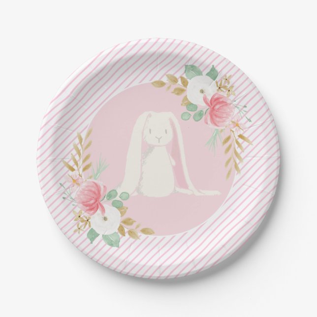 platos de cumpleaños de algún conejito florales y  (Anverso)