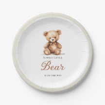 Platos de Cumpleaños de Oso en Acuarela