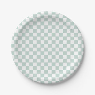 Platos de cumpleaños de papel retro verde