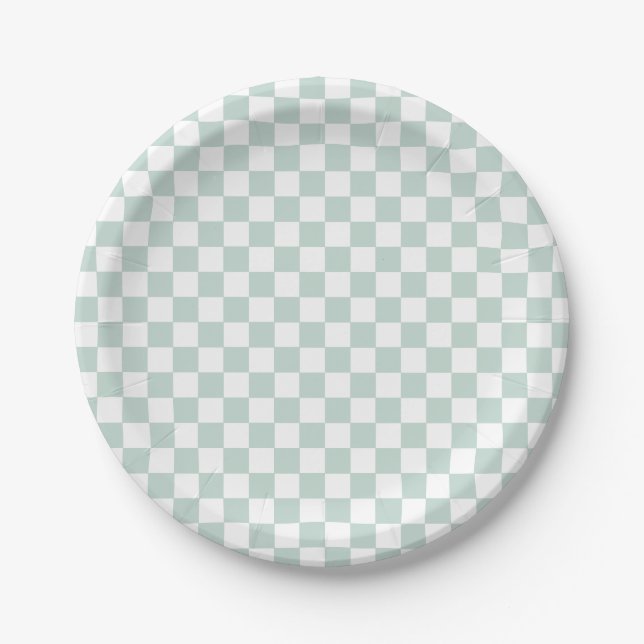 Platos de cumpleaños de papel retro verde (Anverso)