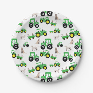 Platos de Cumpleaños de Tractor Tema de Granja