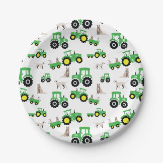 Platos de Cumpleaños de Tractor Tema de Granja