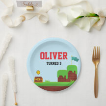 Platos de Cumpleaños de Videojuegos Suministros pa
