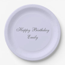Platos de Cumpleaños Minimalistas de Lavanda Suave
