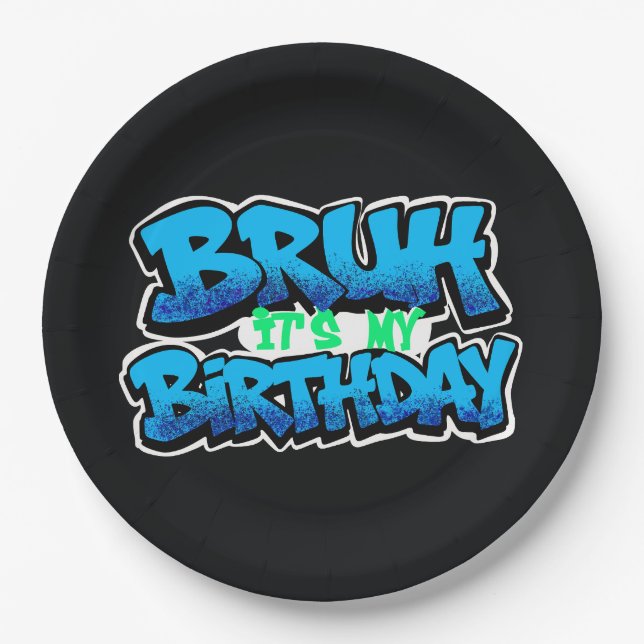 Platos de Cumpleaños Personalizados | Bruh Es Mi C (Anverso)
