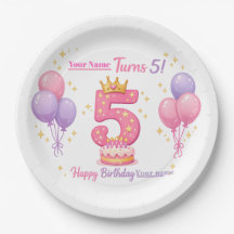 Platos de Cumpleaños Personalizados para Niños - 5