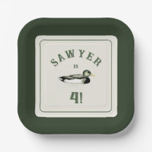 Platos de cumpleaños personalizados para patos sil