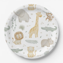 Platos de Cumpleaños Safari Jungla para Baby Showe
