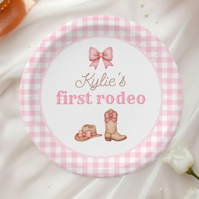 Platos de Cumpleaños Vaquera Rosa Primer Rodeo (Subido por el creador)