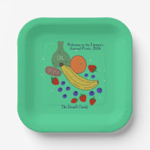 Platos de Evento de Frutas y Aceite de 7 pulgadas