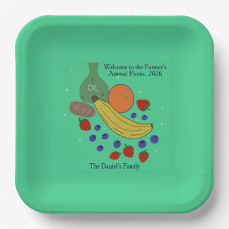 Platos de Evento de Frutas y Aceite de 9 Pulg. Cua