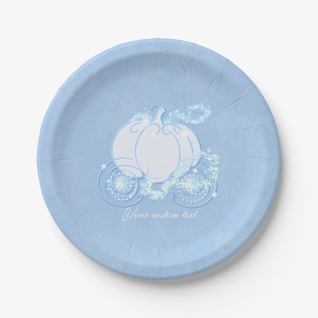 Platos de fiesta azules Carruaje del cuento de had (Anverso)