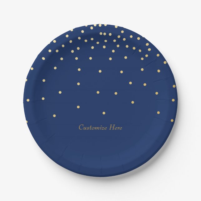 Platos de fiesta con confeti de puntos de papel de (Anverso)