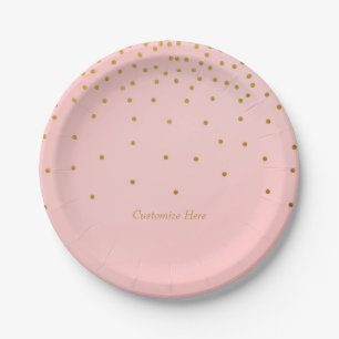 Platos de fiesta con lunares de confeti de color r