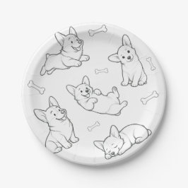 Platos de Fiesta Corgi Platos de Cumpleaños de Per