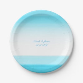 Platos de fiesta de boda chic de acuarela azul bri
