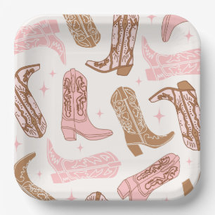 Platos de fiesta de botas de vaquera