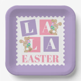 Platos de fiesta de conejito de Pascua La La