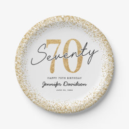 Platos de fiesta de cumpleaños 70 elegantes de oro