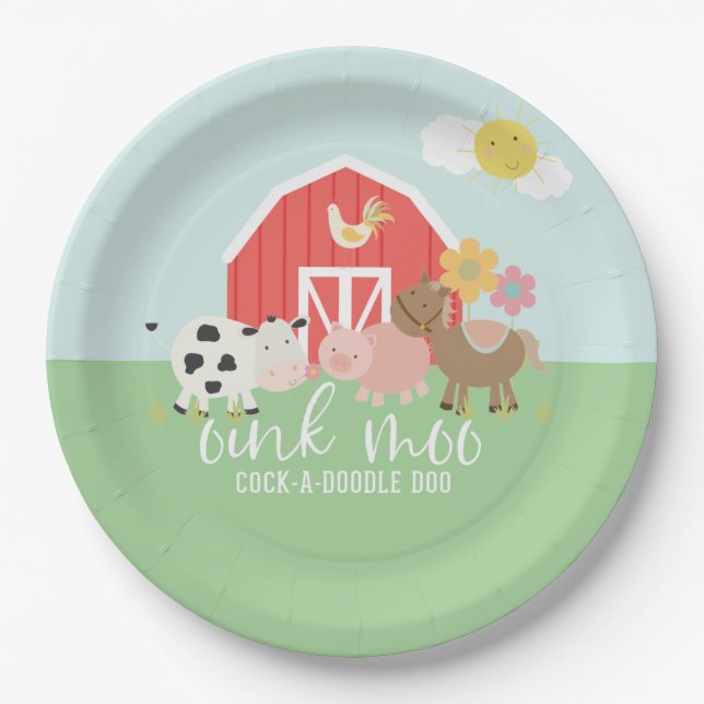 Platos de fiesta de cumpleaños de animales de gran (Anverso)