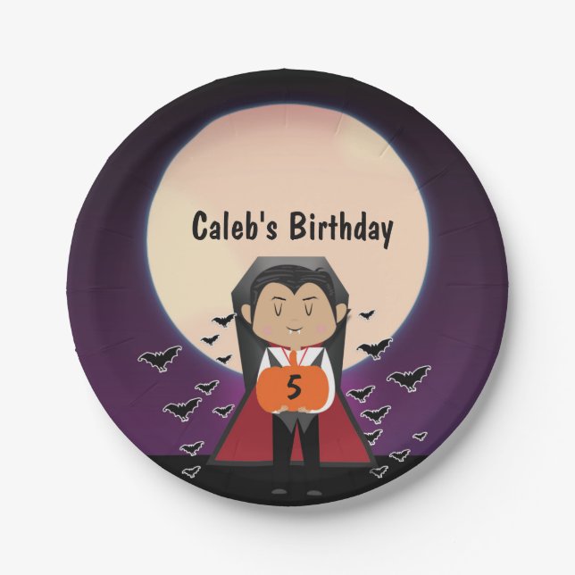 Platos de fiesta de cumpleaños de Halloween de Lit (Anverso)