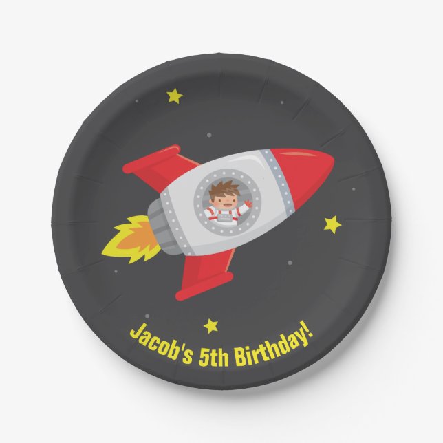 Platos de fiesta de cumpleaños de nave espacial de (Anverso)
