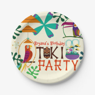Platos de fiesta de cumpleaños de pájaros Tiki Lua