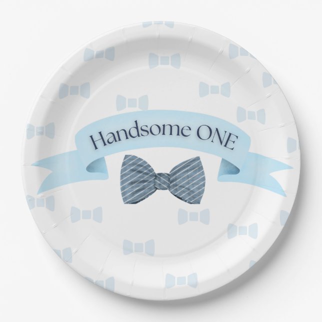 Platos de fiesta de cumpleaños para bebé niño guap (Anverso)