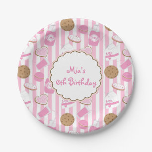 Platos de fiesta de cumpleaños para niñas rosadas 