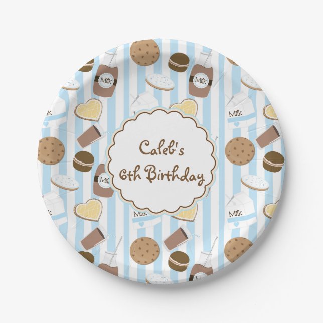 Platos de fiesta de cumpleaños para niños azules C (Anverso)