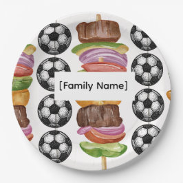 Platos de fiesta de fútbol de barbacoa para famili