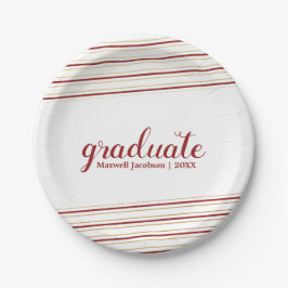 Platos de fiesta de graduación Modern Maroo y Gold