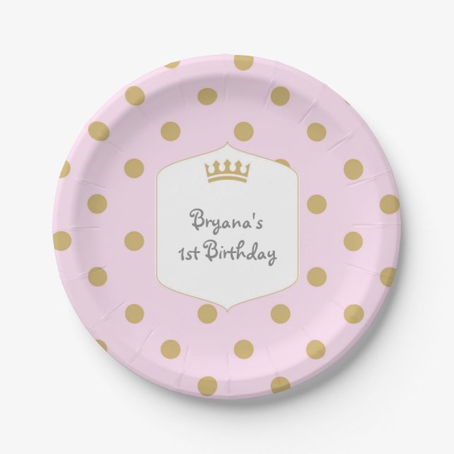 Platos de fiesta de la princesa corona real con pu (Anverso)