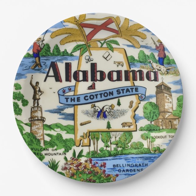 Platos de fiesta de monumentos de Alabama (Anverso)