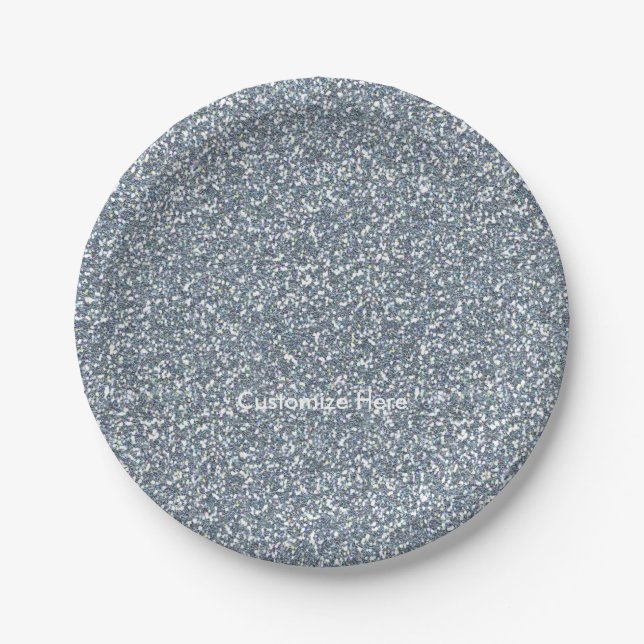 Platos de fiesta de Navidad con brillo de plata (Anverso)