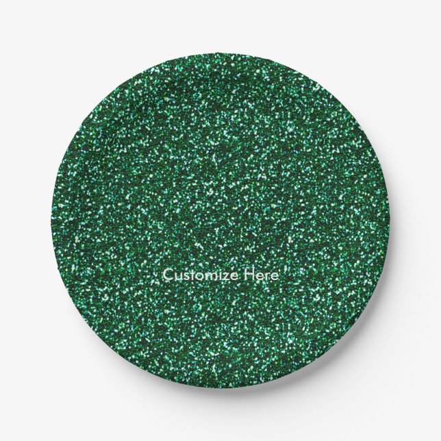 Platos de fiesta de Navidad con brillo verde (Anverso)