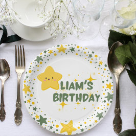 Platos de fiesta de niños con estrellas lúdicas am