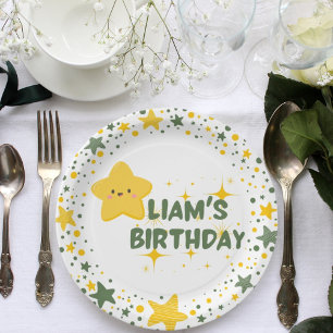 Platos de fiesta de niños con estrellas lúdicas am
