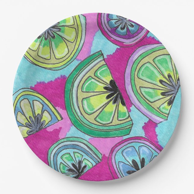 Platos de fiesta de papel morado inglés (Anverso)