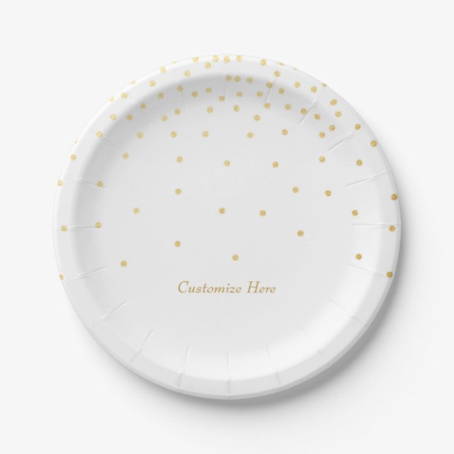 Platos de fiesta de puntos de confeti de papel de  (Anverso)
