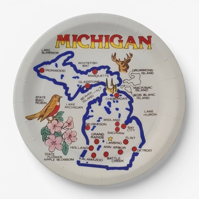 Platos de fiesta del estado de Michigan (Anverso)