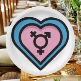 Platos de fiesta del Orgullo Trans Corazón