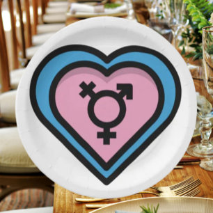 Platos de fiesta del Orgullo Trans Corazón