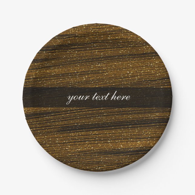 Platos de fiesta dorados con purpurina y estilo ch (Anverso)