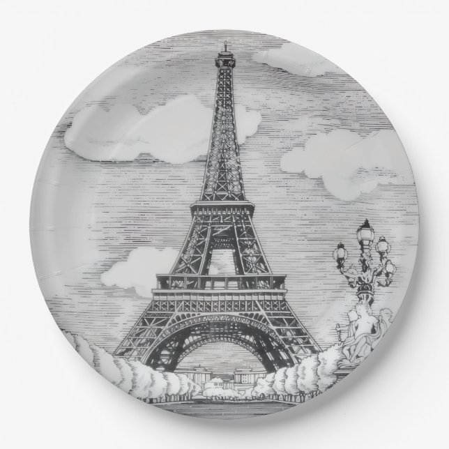 Platos de fiesta espléndidos de la Torre Eiffel (Anverso)