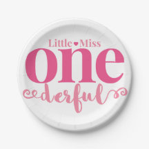 Platos de fiesta Little Miss Onederful